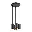 SLV pendant luminaire ASTO TUBE 4 flames, round, rigid GU10 IP20, black dimmable