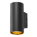SLV wall luminaire ASTO TUBE down, 1 flame, cylindrical, rigid GU10 IP20, black dimmable