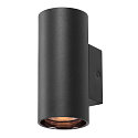 SLV wall luminaire ASTO TUBE down, 1 flame, cylindrical, rigid GU10 IP20, black dimmable