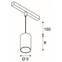 pendant luminaire NUMINOS� XS TRACK 48V DALI controllable IP20, black dimmable