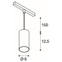 pendant luminaire NUMINOS� S TRACK 48V DALI controllable IP20, black dimmable