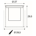 SLV floor recessed luminaire DASAR� XL round, swivelling, DALI controllable, passable IP65 / IP67, stainless steel dimmable