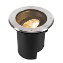 SLV floor recessed luminaire DASAR� L round, swivelling, DALI controllable, passable IP65 / IP67, stainless steel dimmable