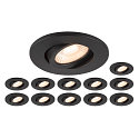 ceiling recessed luminaire UNIVERSAL DOWNLIGHT MOVE PHASE swivelling, set of 12 IP20, black dimmable