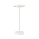battery table lamp VINOLINA ONE with touch dimmer, ring shape, with charging station IP54, white dimmable