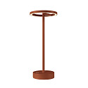 battery table lamp VINOLINA ONE with touch dimmer, ring shape, with charging station IP54, rust dimmable