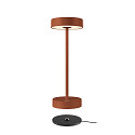 SLV battery table lamp VINOLINA 2-CCT 2-fold, cylindrical, CCT Switch, with touch dimmer, with charging station IP54, rust dimmable