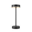 battery table lamp VINOLINA IP54, black dimmable