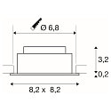 SLV ceiling recessed luminaire NEW TRIA� UNIVERSAL square IP20, white dimmable