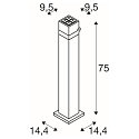 SLV outdoor floor lamp S-CUBE 75 square, CCT Switch, tiltable IP65, anthracite dimmable