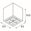 SLV outdoor ceiling luminaire S-CUBE down, square, rigid, CCT Switch IP65, anthracite dimmable