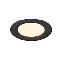 SLV ceiling recessed luminaire DOWNLIGHT V 100 without frame, CCT Switch, wired through IP54 / IP20, black 