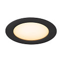 SLV ceiling recessed luminaire DOWNLIGHT V 150 without frame, CCT Switch, multipower, wired through IP54 / IP20, black 