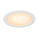SLV ceiling recessed luminaire DOWNLIGHT V 200 without frame, CCT Switch, multipower, wired through IP54 / IP20, black 