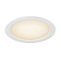 SLV ceiling recessed luminaire DOWNLIGHT V 200 without frame, CCT Switch, multipower, wired through IP54 / IP20, black 