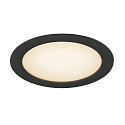 SLV ceiling recessed luminaire DOWNLIGHT V 200 without frame, CCT Switch, multipower, wired through IP54 / IP20, black 