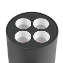 SLV socket luminaire R-CUBE 35 round, CCT Switch, cardanic swivelling IP65, anthracite dimmable