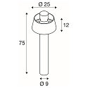 SLV outdoor floor lamp PHOTONI 75 impact resistant, conical E27 IP65, rust dimmable