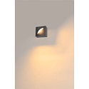 SLV outdoor wall luminaire LID I SINGLE square, rotatable, CCT Switch IP65, anthracite, mat dimmable