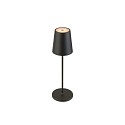 SLV battery table lamp VINOLINA TWO 3-CCT 3-fold, CCT Switch, with touch dimmer, conical, with charging station IP65, black dimmable