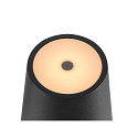 SLV battery table lamp VINOLINA TWO 3-CCT 3-fold, CCT Switch, with touch dimmer, conical, with charging station IP65, black dimmable