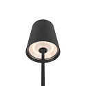 SLV battery table lamp VINOLINA TWO 3-CCT 3-fold, CCT Switch, with touch dimmer, conical, with charging station IP65, black dimmable