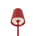 SLV battery table lamp VINOLINA TWO 3-CCT 3-fold, CCT Switch, with touch dimmer, conical, with charging station IP65, red dimmable