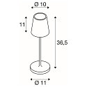 SLV battery table lamp VINOLINA TWO 3-CCT 3-fold, CCT Switch, with touch dimmer, conical, with charging station IP65, red dimmable