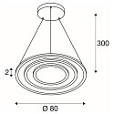 pendant luminaire ONE FLAT TRIPLE IP20, black dimmable