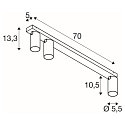 SLV ceiling luminaire KAMI 3 flames GU10 IP20, gold, black