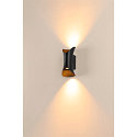 SLV outdoor wall luminaire MODELA UP/DOWN up / down, impact resistant IP65, black matt dimmable