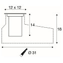 SLV floor recessed luminaire DASAR� M square, swivelling, DALI controllable, passable IP67, stainless steel dimmable