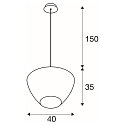 pendant luminaire PANTILO CONVEX 40 E27 IP20, chrome