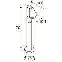 SLV outdoor floor lamp T-TUBE 70 POLE SINGLE GU10 IP44, black dimmable