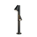 SLV outdoor floor lamp T-TUBE 70 POLE DOUBLE GU10 IP44, black dimmable