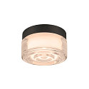 SLV wall and ceiling luminaire CYFT WAVE suitable for VDU workstation IP44, black, lacquered dimmable