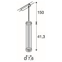 SLV 1-phase pendant luminaire QUIMERA PHASE cylindrical IP20, black dimmable