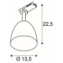 SLV 3-phase spot PARA CONE 14 swivelling, rotatable GU10 IP20, white, lacquered dimmable