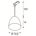 SLV 3-phase pendant luminaire PARA CONE 14 GU10 IP20, copper dimmable