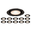 SLV downlight UNIVERSAL DOWNLIGHT IP20 PHASE 38� swivelling, CCT Switch, set of 12, wired through, without trim IP20