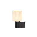 SLV wall luminaire VARYT round, without shade E14 IP44, black dimmable