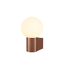 SLV wall luminaire VARYT round, without shade E14 IP44, copper dimmable