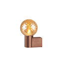 SLV wall luminaire VARYT round, without shade E14 IP44, copper dimmable