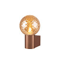 SLV wall luminaire VARYT round, without shade E14 IP44, copper dimmable