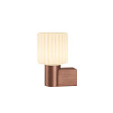 SLV wall luminaire VARYT round, without shade E14 IP44, copper dimmable