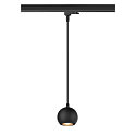 3-phase pendant luminaire LIGHT EYE� 90 down, ball shaped GU10 IP20, black matt dimmable