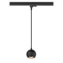 3-phase pendant luminaire LIGHT EYE� 90 down, ball shaped GU10 IP20, black matt dimmable