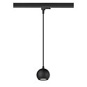 3-phase pendant luminaire LIGHT EYE� 90 down, ball shaped GU10 IP20, black matt dimmable
