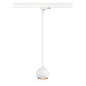 3-phase pendant luminaire LIGHT EYE� 90 down, ball shaped GU10 IP20, white matt dimmable