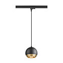 SLV 3-phase pendant luminaire LIGHT EYE� 150 down, ball shaped GU10 IP20, black matt dimmable